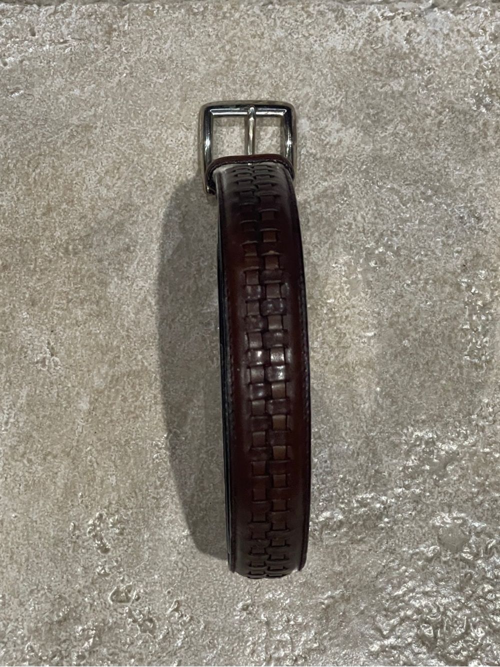 Men’s 2 Belts Brown & Black Solid Brass Buckle 1 1/8” Wide 45.5”L